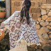 Tibetan Polyester Striped Shawl Wrap Tibetan Polyester Striped Shawl Wrap
