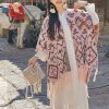 Tibetan Polyester Striped Shawl Wrap Tibetan Polyester Striped Shawl Wrap