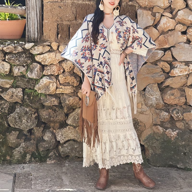 Tibetan Polyester Striped Shawl Wrap Tibetan Polyester Striped Shawl Wrap