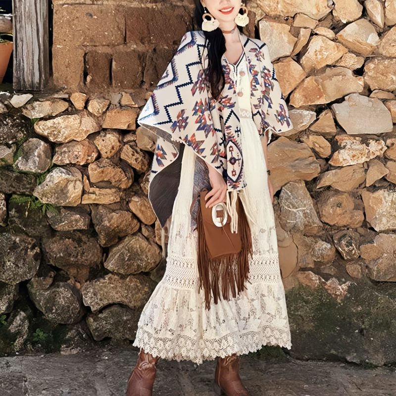 Tibetan Polyester Striped Shawl Wrap Tibetan Polyester Striped Shawl Wrap