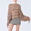 Tibetan Striped Pullover Tassel Shawl Tibetan Striped Pullover Tassel Shawl