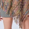 Tibetan Striped Pullover Tassel Shawl Tibetan Striped Pullover Tassel Shawl