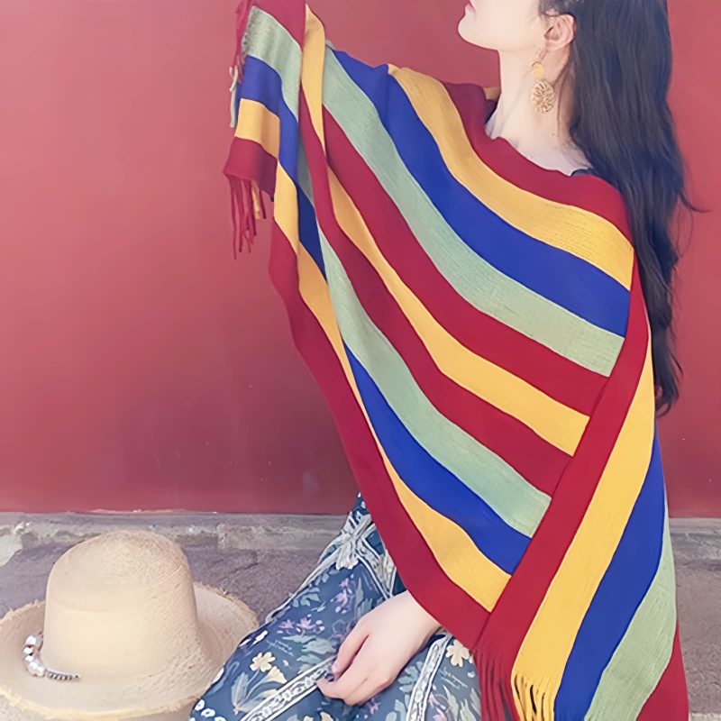 Tibetan Tassel Design Cozy Travel Shawl Tibetan Tassel Design Cozy Travel Shawl