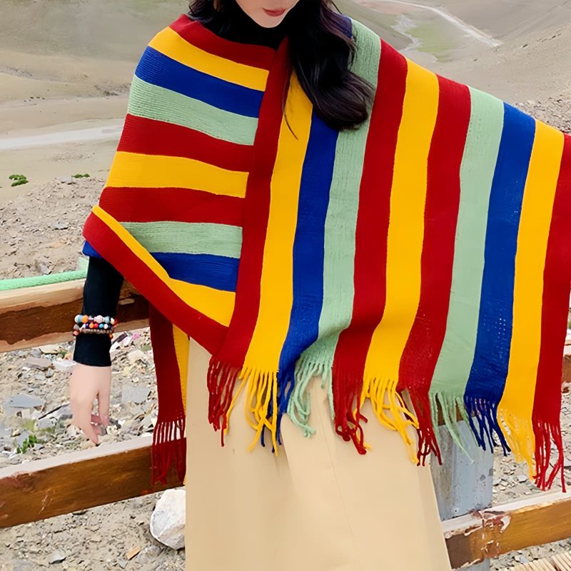 Tibetan Tassel Design Cozy Travel Shawl Tibetan Tassel Design Cozy Travel Shawl