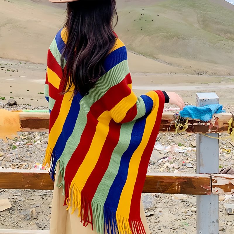 Tibetan Tassel Design Cozy Travel Shawl Tibetan Tassel Design Cozy Travel Shawl