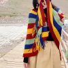 Tibetan Tassel Design Cozy Travel Shawl Tibetan Tassel Design Cozy Travel Shawl