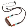Tibetan Three-Eye Dzi Bead Protection Necklace Tibetan Three-Eye Dzi Bead Protection Necklace