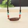 Tibetan Three-Eye Dzi Bead Protection Necklace Tibetan Three-Eye Dzi Bead Protection Necklace