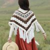 Tibetan Triangular Striped Tassel Shawl Tibetan Triangular Striped Tassel Shawl
