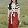 Tibetan Triangular Striped Tassel Shawl Tibetan Triangular Striped Tassel Shawl