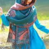 Tibetan Vine Leaves Pattern Shawl Tibetan Vine Leaves Pattern Shawl