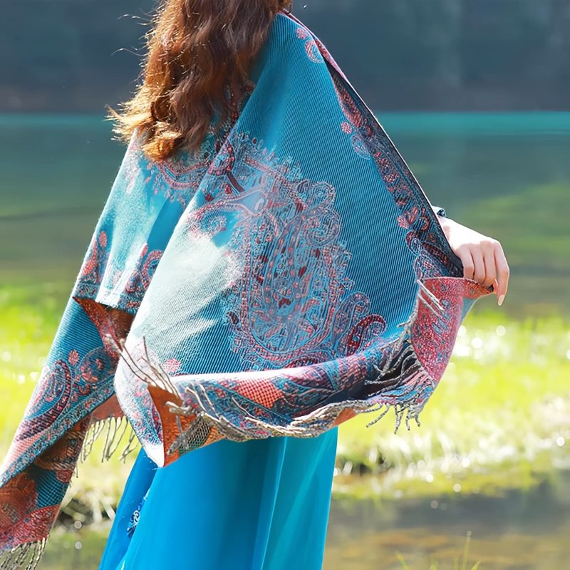 Tibetan Vine Leaves Pattern Shawl Tibetan Vine Leaves Pattern Shawl