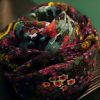 Tibetan Vintage Floral Pattern Shawl Wrap Tibetan Vintage Floral Pattern Shawl Wrap