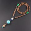 Tibetan Wenge Wood Bodhi Seed Agate Necklace Tibetan Wenge Wood Bodhi Seed Agate Necklace