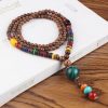 Tibetan Wenge Wood Bodhi Seed Agate Necklace Tibetan Wenge Wood Bodhi Seed Agate Necklace