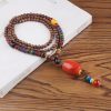 Tibetan Wenge Wood Bodhi Seed Agate Necklace Tibetan Wenge Wood Bodhi Seed Agate Necklace