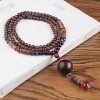 Tibetan Wenge Wood Bodhi Seed Agate Necklace Tibetan Wenge Wood Bodhi Seed Agate Necklace