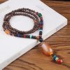 Tibetan Wenge Wood Bodhi Seed Agate Necklace Tibetan Wenge Wood Bodhi Seed Agate Necklace