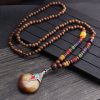 Tibetan Wenge Wood Bodhi Seed Agate Necklace Tibetan Wenge Wood Bodhi Seed Agate Necklace