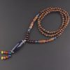 Tibetan Wenge Wood Bodhi Seed Agate Necklace Tibetan Wenge Wood Bodhi Seed Agate Necklace