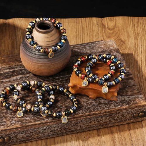 Tibetan Zakiram Goddess of Wealth Liuli Glass Luck Bracelet
