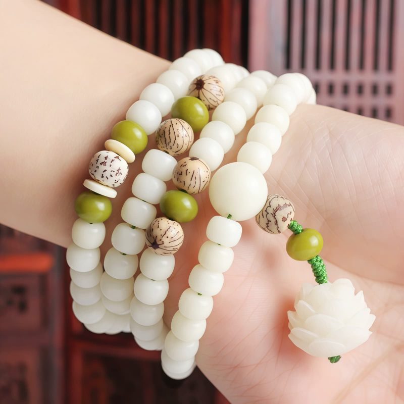 White Jade Bodhi Harmony Bracelet White Jade Bodhi Harmony Bracelet