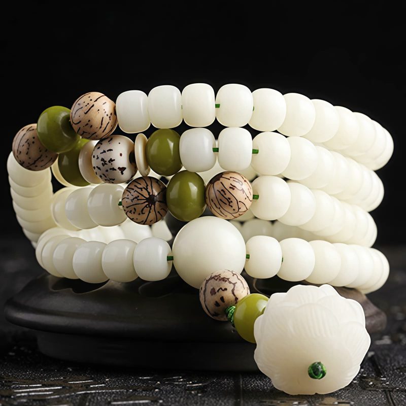 White Jade Bodhi Harmony Bracelet White Jade Bodhi Harmony Bracelet
