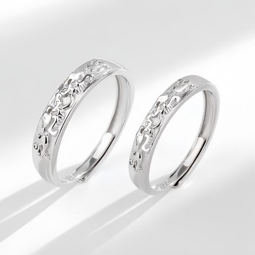 925 Silver Adjustable PiXiu Couple Ring