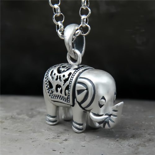 990 Silver Elephant Strength Necklace Pendant