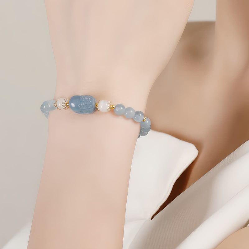Aquamarine Strawberry Quartz Healing Bracelet Aquamarine Strawberry Quartz Healing Bracelet