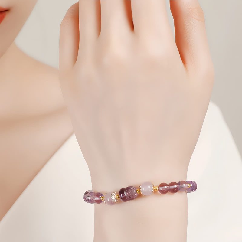 Aquamarine Strawberry Quartz Healing Bracelet Aquamarine Strawberry Quartz Healing Bracelet