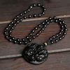 Black Obsidian Double Pixiu Purification Necklace Black Obsidian Double Pixiu Purification Necklace