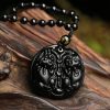 Black Obsidian Double Pixiu Purification Necklace Black Obsidian Double Pixiu Purification Necklace