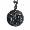Black Obsidian Double Pixiu Purification Necklace Black Obsidian Double Pixiu Purification Necklace
