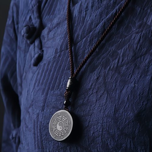 Colar de Força Yin Yang em Obsidiana Negra