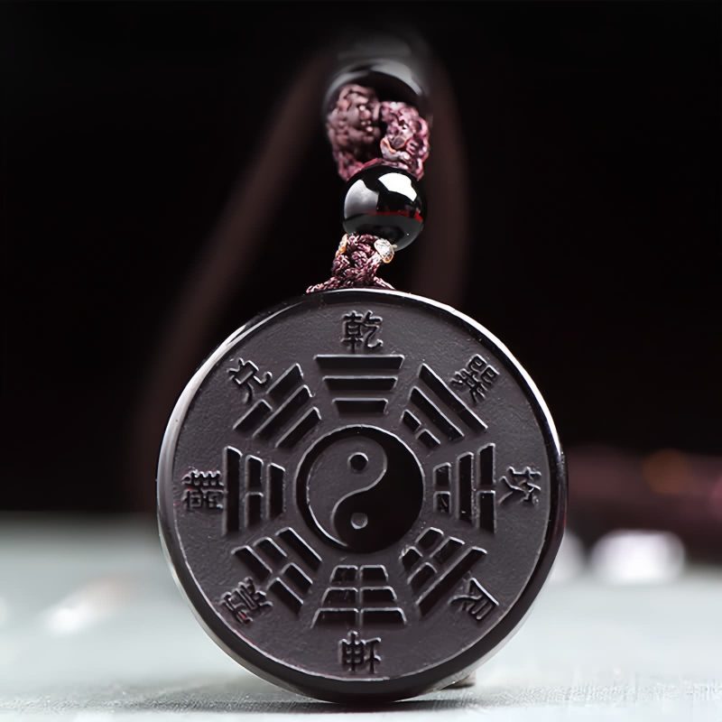 Black Obsidian Yin Yang Strength Necklace Black Obsidian Yin Yang Strength Necklace