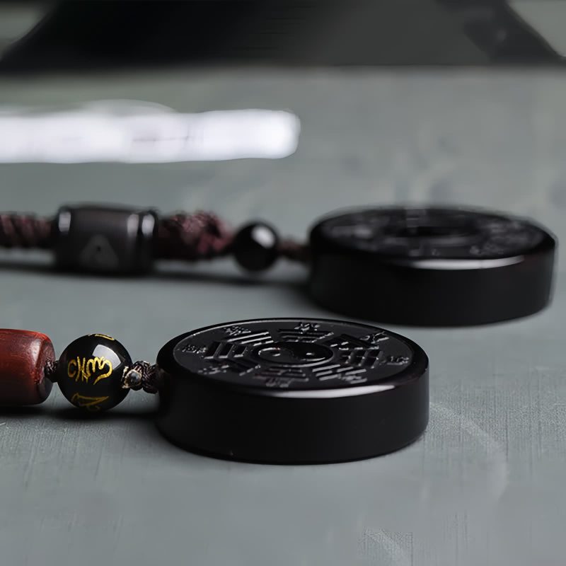 Black Obsidian Yin Yang Strength Necklace Black Obsidian Yin Yang Strength Necklace