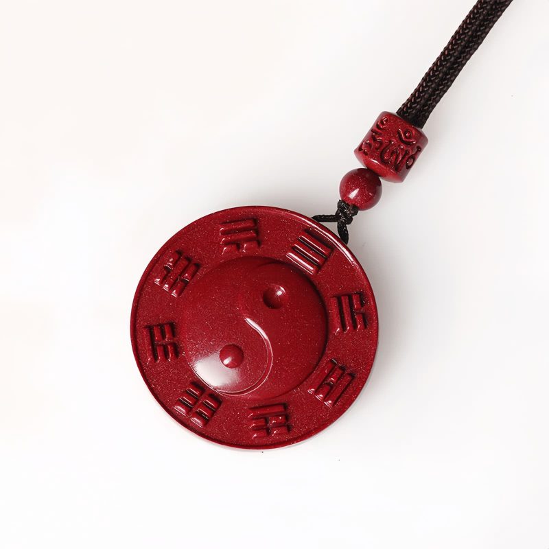 Cinnabar Yin Yang Pendant Necklace Cinnabar Yin Yang Pendant Necklace