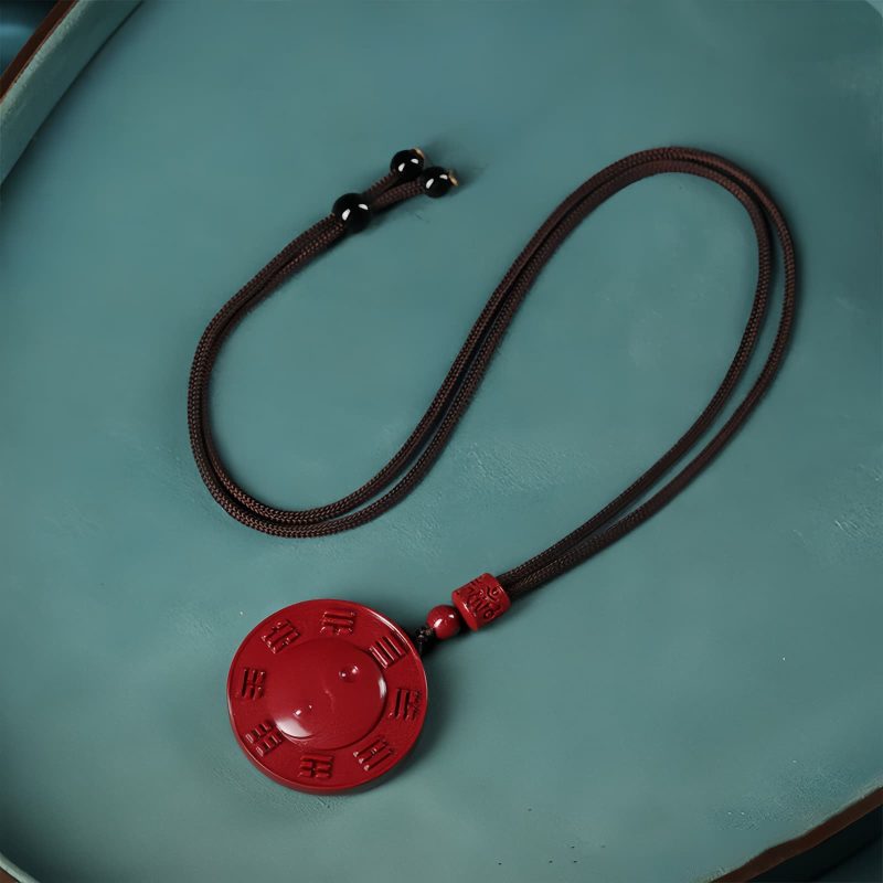 Cinnabar Yin Yang Pendant Necklace Cinnabar Yin Yang Pendant Necklace