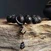 Ebony Wood Yin Yang Engraved Gourd Balance Bracelet Ebony Wood Yin Yang Engraved Gourd Balance Bracelet