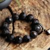 Ebony Wood Yin Yang Engraved Gourd Balance Bracelet Ebony Wood Yin Yang Engraved Gourd Balance Bracelet