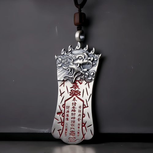 Feng Shui Cinnabar PiXiu Necklace Pendant