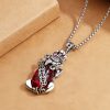 Garnet PiXiu Wealth Luck Necklace Garnet PiXiu Wealth Luck Necklace