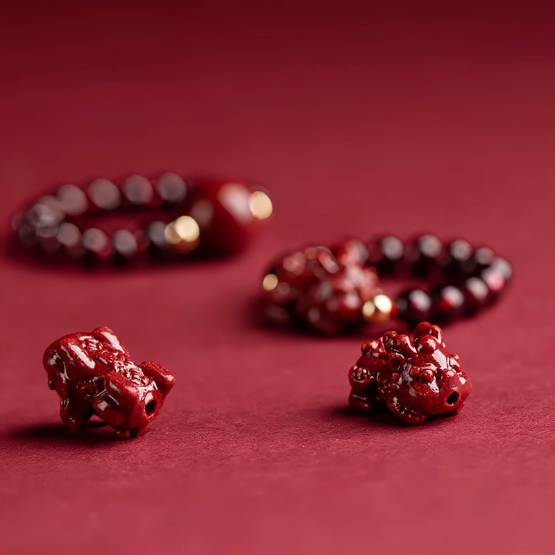 Garnet PiXiu Om Mani Padme Hum Ring Garnet PiXiu Om Mani Padme Hum Ring