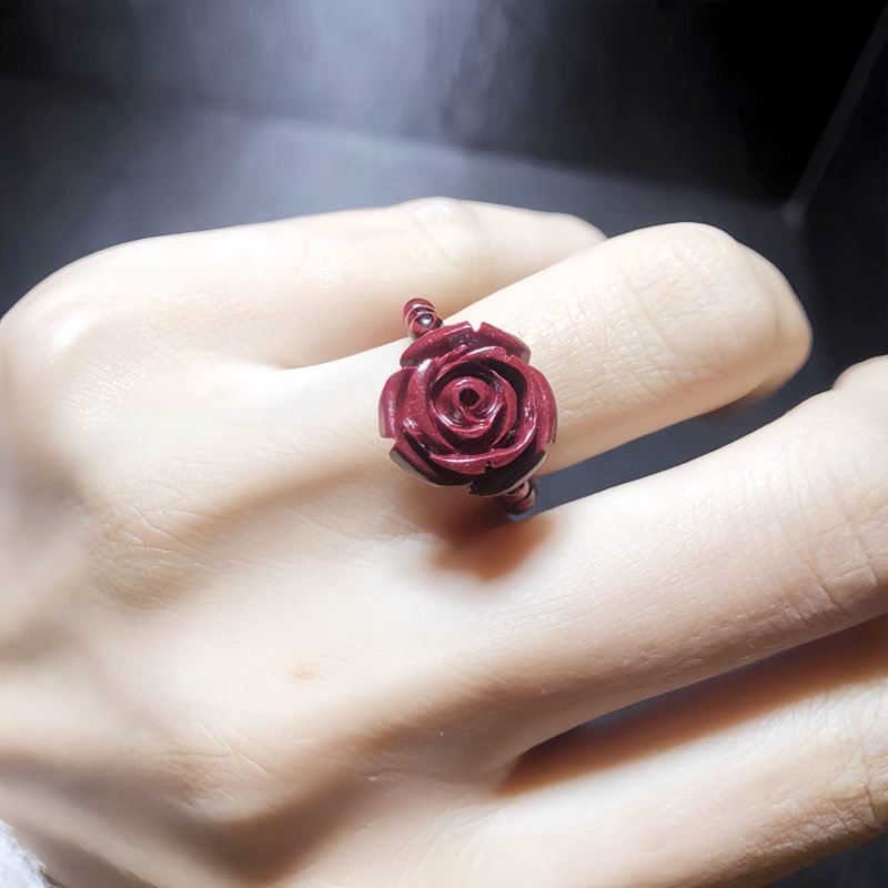 Garnet PiXiu Om Mani Padme Hum Ring Garnet PiXiu Om Mani Padme Hum Ring