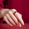 Garnet PiXiu Om Mani Padme Hum Ring Garnet PiXiu Om Mani Padme Hum Ring