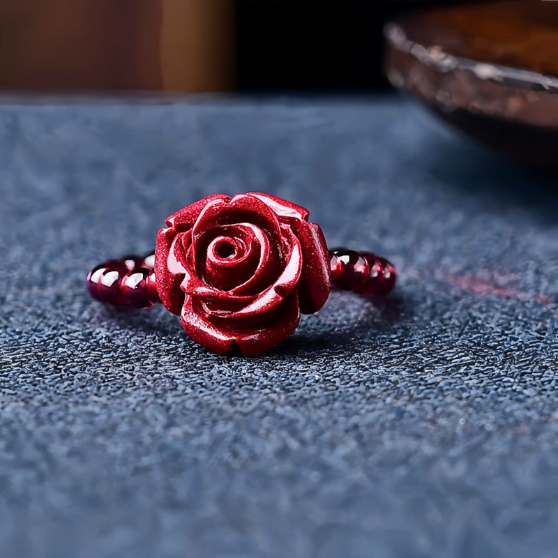 Garnet PiXiu Om Mani Padme Hum Ring Garnet PiXiu Om Mani Padme Hum Ring