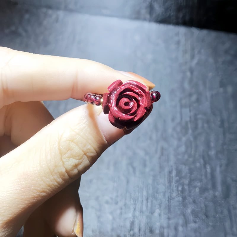 Garnet PiXiu Om Mani Padme Hum Ring Garnet PiXiu Om Mani Padme Hum Ring