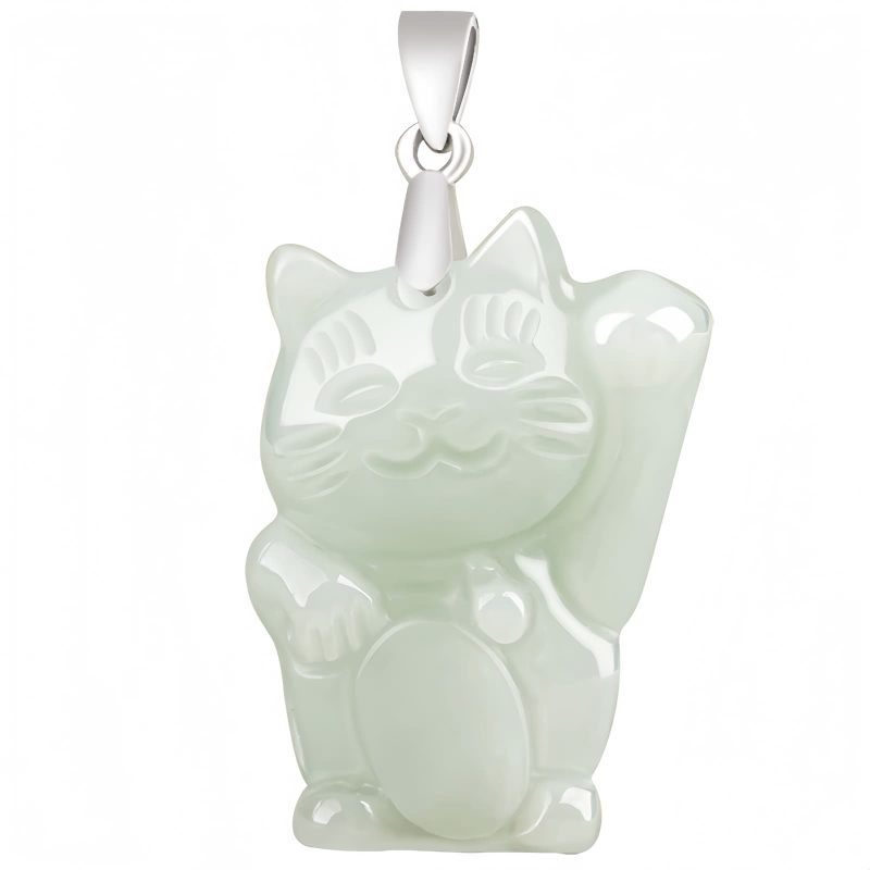 Jade Fortune Cat Prosperity Pendant Necklace Jade Fortune Cat Prosperity Pendant Necklace