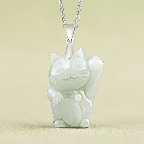 Jade Fortune Cat Prosperity Pendant Necklace Jade Fortune Cat Prosperity Pendant Necklace